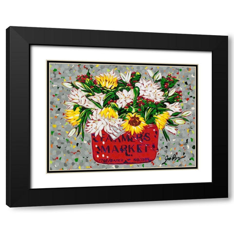 Country Florals Black Modern Wood Framed Art Print with Double Matting by Augustine, Jodi