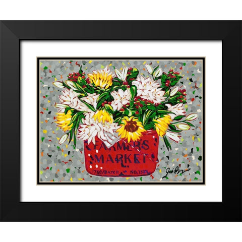 Country Florals Black Modern Wood Framed Art Print with Double Matting by Augustine, Jodi