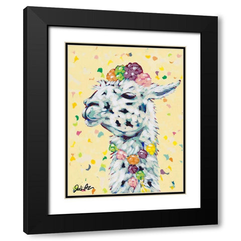 Drama Llama III Black Modern Wood Framed Art Print with Double Matting by Augustine, Jodi
