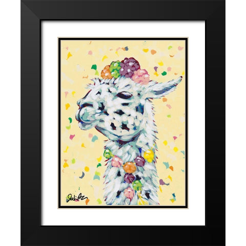 Drama Llama III Black Modern Wood Framed Art Print with Double Matting by Augustine, Jodi