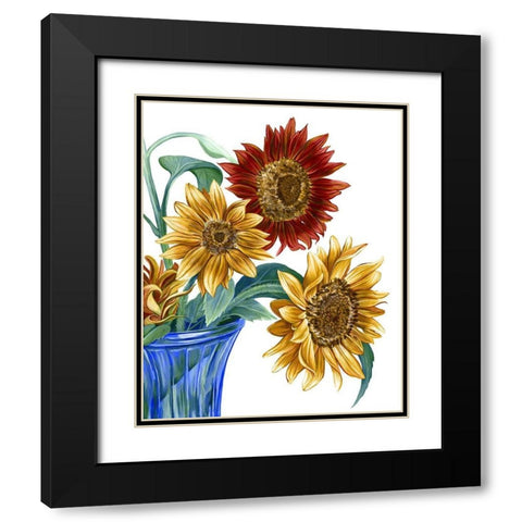 China Sunflowers I Black Modern Wood Framed Art Print with Double Matting by Wilson, Kelsey
