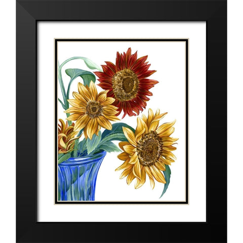 China Sunflowers I Black Modern Wood Framed Art Print with Double Matting by Wilson, Kelsey