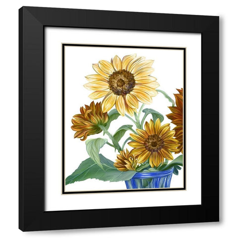 China Sunflowers II Black Modern Wood Framed Art Print with Double Matting by Wilson, Kelsey