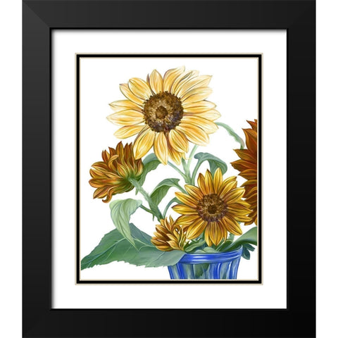 China Sunflowers II Black Modern Wood Framed Art Print with Double Matting by Wilson, Kelsey