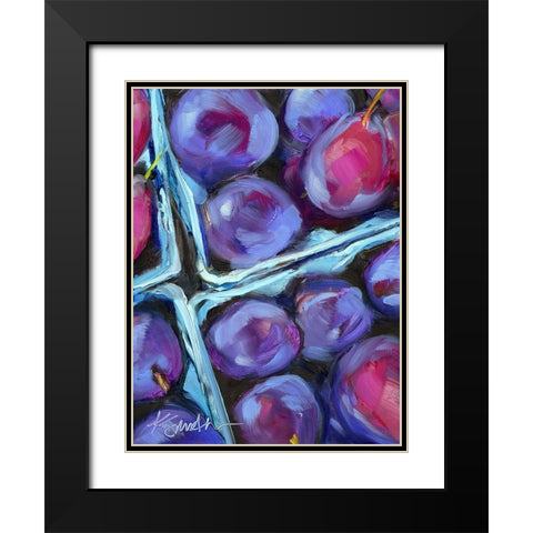 Blueberry Carton Black Modern Wood Framed Art Print with Double Matting by Smith, Kim