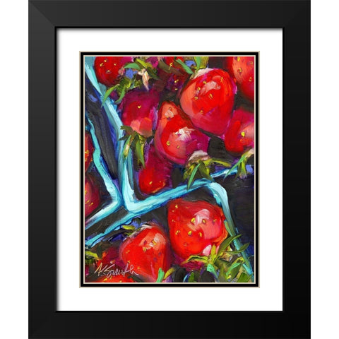 Strawberry Carton Black Modern Wood Framed Art Print with Double Matting by Smith, Kim