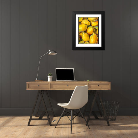 Fresh Lemons Black Modern Wood Framed Art Print with Double Matting by Smith, Kim