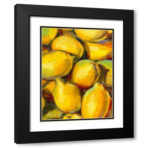 Fresh Lemons Black Modern Wood Framed Art Print with Double Matting by Smith, Kim