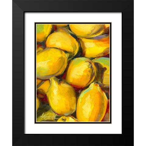 Fresh Lemons Black Modern Wood Framed Art Print with Double Matting by Smith, Kim