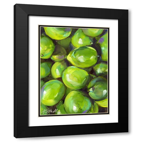 Tropical Limes Black Modern Wood Framed Art Print with Double Matting by Smith, Kim