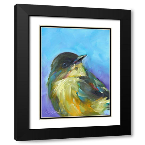Perched Bird Black Modern Wood Framed Art Print with Double Matting by Smith, Kim