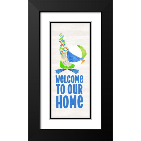 Gnomes of Summer vertical II-Welcome Black Modern Wood Framed Art Print with Double Matting by Reed, Tara