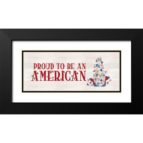 Patriotic Gnomes panel II-American Black Modern Wood Framed Art Print with Double Matting by Reed, Tara