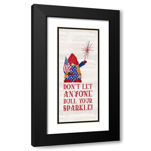 Patriotic Gnomes vertical I-Sparkle Black Modern Wood Framed Art Print with Double Matting by Reed, Tara