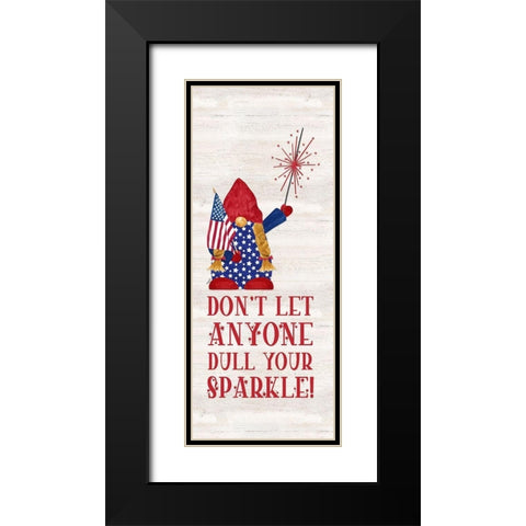 Patriotic Gnomes vertical I-Sparkle Black Modern Wood Framed Art Print with Double Matting by Reed, Tara