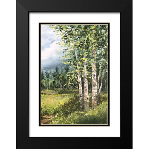 Colorado Meadow panel II Black Modern Wood Framed Art Print with Double Matting by Tre Sorelle Studios