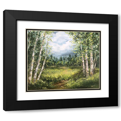 Colorado Meadow landscape Black Modern Wood Framed Art Print with Double Matting by Tre Sorelle Studios