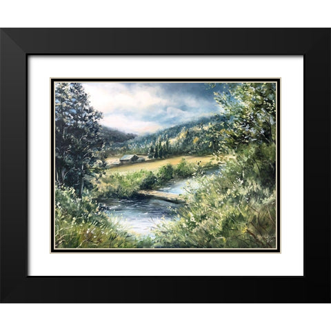 Dolores Ranch Painting Black Modern Wood Framed Art Print with Double Matting by Tre Sorelle Studios