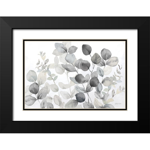 Eucalyptus Leaves landscape neutral Black Modern Wood Framed Art Print with Double Matting by Coulter, Cynthia