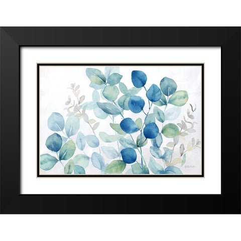 Eucalyptus Leaves landscape blue green Black Modern Wood Framed Art Print with Double Matting by Coulter, Cynthia