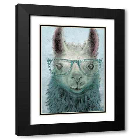 Colorful Llama panel I Black Modern Wood Framed Art Print with Double Matting by Cusson, Marie Elaine