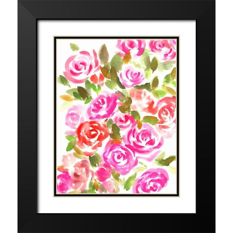 Bunches of Pink Portrait Black Modern Wood Framed Art Print with Double Matting by Chapman, Marcy