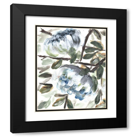 Farmhouse Blue Bush I Black Modern Wood Framed Art Print with Double Matting by Chapman, Marcy