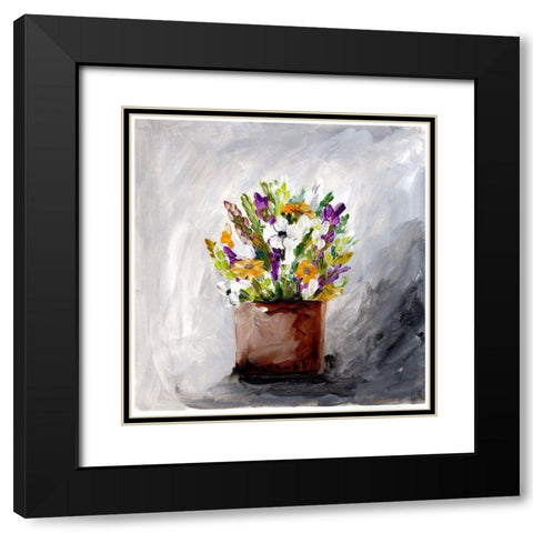 Spring Bouquet Black Modern Wood Framed Art Print with Double Matting by Chapman, Marcy