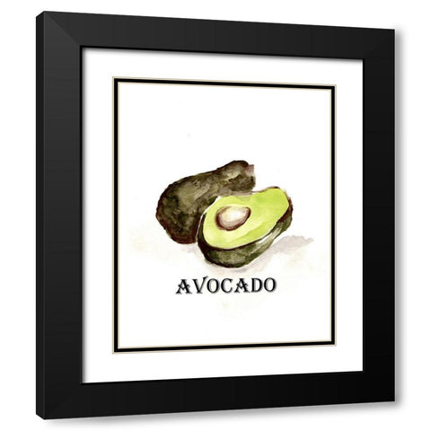 Veggie Sketch  II-Avocado Black Modern Wood Framed Art Print with Double Matting by Chapman, Marcy