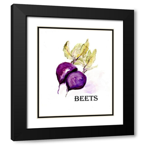 Veggie Sketch  III-Beets Black Modern Wood Framed Art Print with Double Matting by Chapman, Marcy