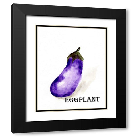 Veggie Sketch  VII-Eggplant Black Modern Wood Framed Art Print with Double Matting by Chapman, Marcy