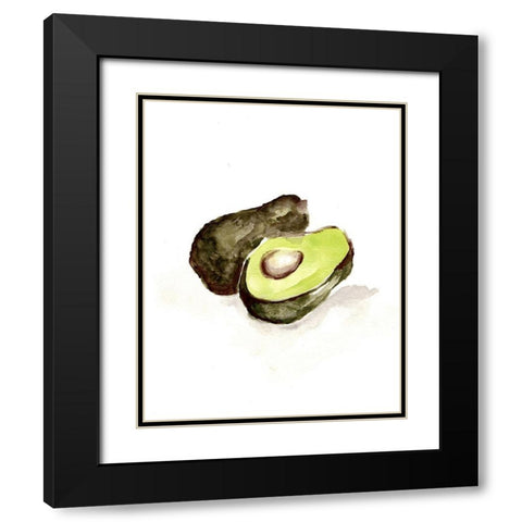 Veggie Sketch plain  II-Avocado Black Modern Wood Framed Art Print with Double Matting by Chapman, Marcy