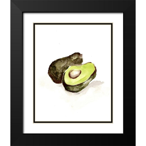 Veggie Sketch plain  II-Avocado Black Modern Wood Framed Art Print with Double Matting by Chapman, Marcy