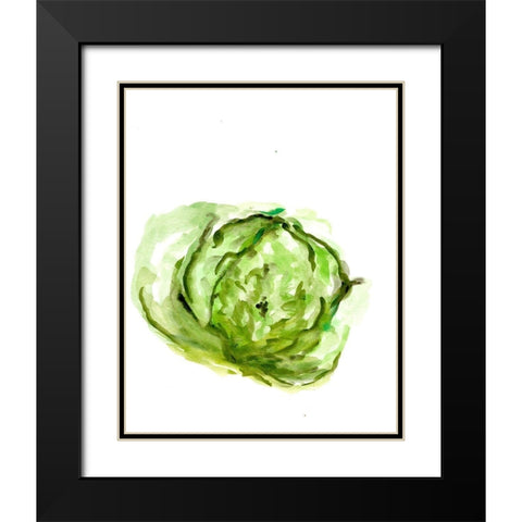 Veggie Sketch plain  IX-Lettuce Black Modern Wood Framed Art Print with Double Matting by Chapman, Marcy