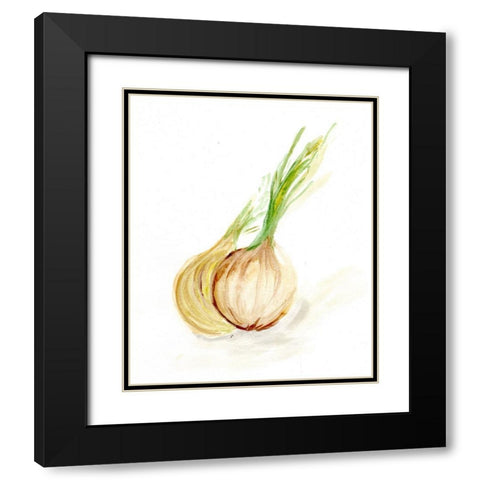 Veggie Sketch plain  X-Onion Black Modern Wood Framed Art Print with Double Matting by Chapman, Marcy