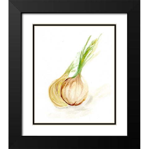 Veggie Sketch plain  X-Onion Black Modern Wood Framed Art Print with Double Matting by Chapman, Marcy