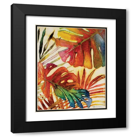 Tropic Botanicals I Black Modern Wood Framed Art Print with Double Matting by Cusson, Marie Elaine