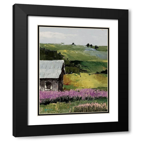 Flower Field portrait  I Black Modern Wood Framed Art Print with Double Matting by Cusson, Marie Elaine