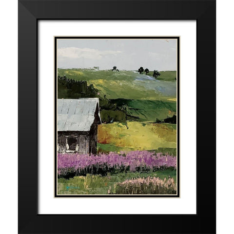 Flower Field portrait  I Black Modern Wood Framed Art Print with Double Matting by Cusson, Marie Elaine