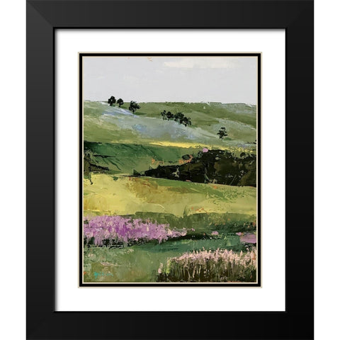 Flower Field portrait  II Black Modern Wood Framed Art Print with Double Matting by Cusson, Marie Elaine