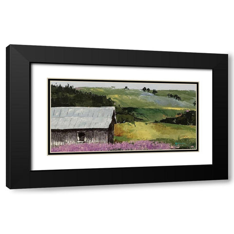 Flower Field  landscape Black Modern Wood Framed Art Print with Double Matting by Cusson, Marie Elaine