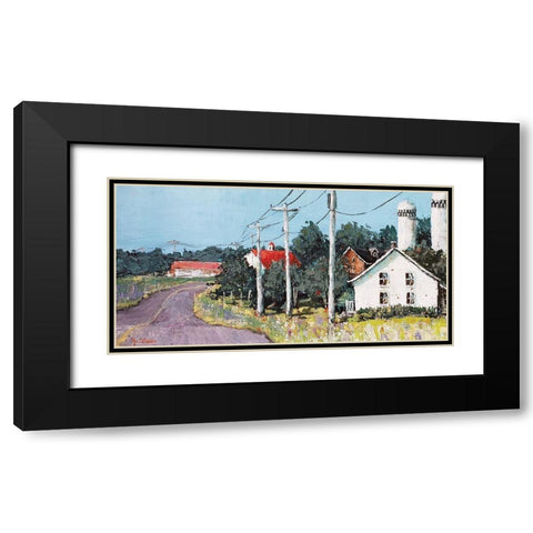 Country Road Farm Black Modern Wood Framed Art Print with Double Matting by Cusson, Marie Elaine