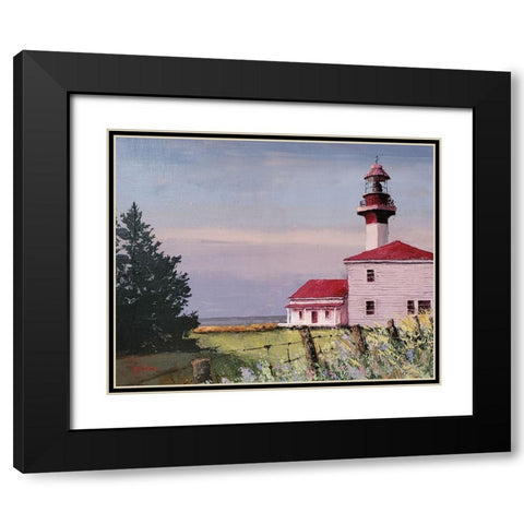 Lighthouse Point Black Modern Wood Framed Art Print with Double Matting by Cusson, Marie Elaine