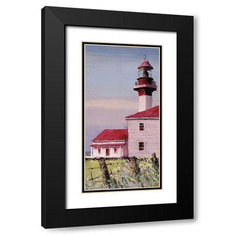 Lighthouse Point  panel Black Modern Wood Framed Art Print with Double Matting by Cusson, Marie Elaine