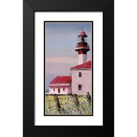 Lighthouse Point  panel Black Modern Wood Framed Art Print with Double Matting by Cusson, Marie Elaine