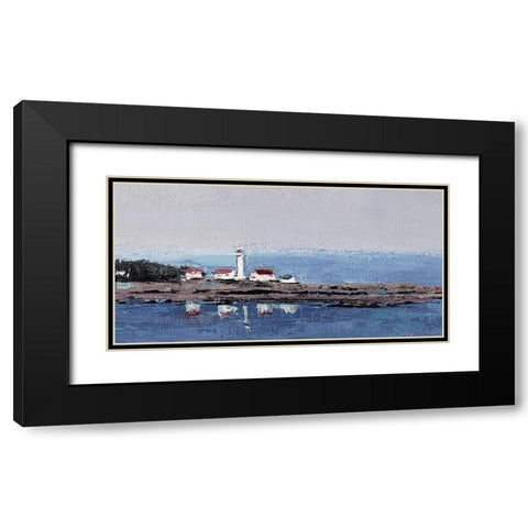 Lighthouse View Black Modern Wood Framed Art Print with Double Matting by Cusson, Marie Elaine