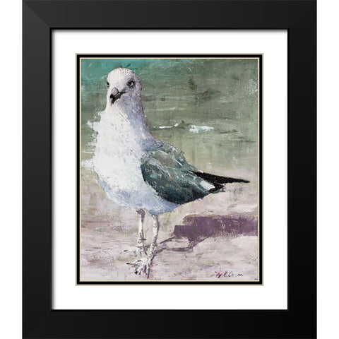 Beach Bird III Black Modern Wood Framed Art Print with Double Matting by Cusson, Marie Elaine