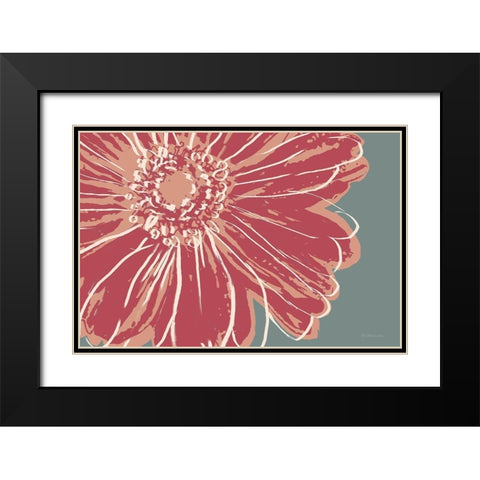 Flower Pop Sketch IV-Red Black Modern Wood Framed Art Print with Double Matting by Cusson, Marie Elaine