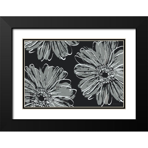Flower Pop Sketch VII-Black BG Black Modern Wood Framed Art Print with Double Matting by Cusson, Marie Elaine