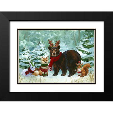 Winterscape landscape Black Modern Wood Framed Art Print with Double Matting by Wilson, Kelsey